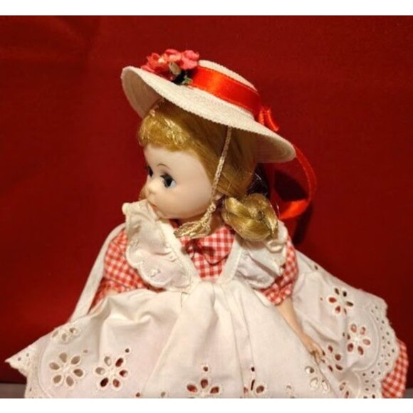 Vintage 1965 Madame Alexander McGuffey Ana Doll Blonde Red Gingham 8 Inch - Picture 6 of 8